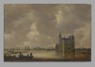 Ett slott vid en flod av Jan van Goyen