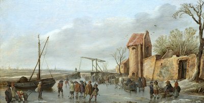 En scen på isen av Jan van Goyen