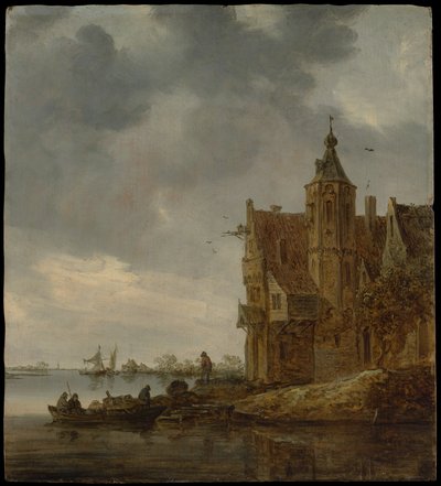 Lantställe vid vattnet av Jan van Goyen