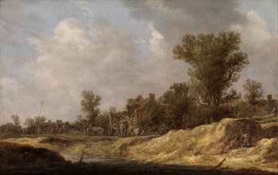 Landskap med bönder av Jan van Goyen