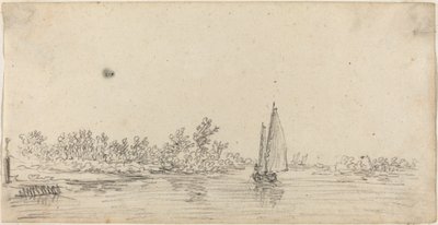 Segelbåt på en mynning av Jan van Goyen