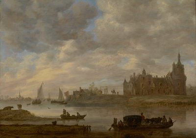 Utsikt över Duurstede slott vid Wijk bij Duurstede av Jan van Goyen
