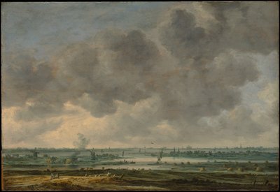 Utsikt över Haarlem och Haarlemmer Meer av Jan van Goyen