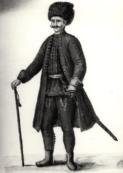 En tjänsteman från Venetian Arsenal (akvarell på papper) (s/v foto) av Jan van Grevenbroeck
