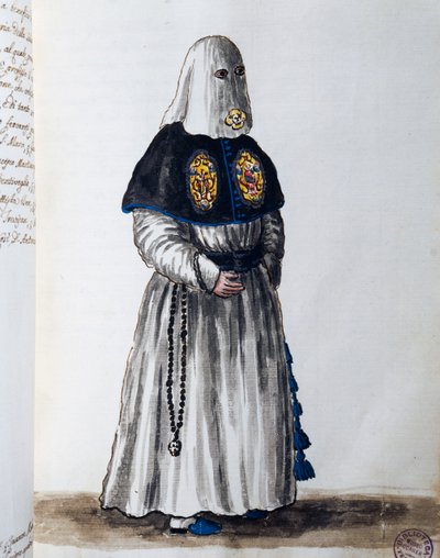 Confraternity of the Intercession of Our Lady of Health, grundat 1662 i församlingskyrkan Sts Vito och Modesto i Venedig, volym II, f 81, av Giovanni di Grevembroch eller Grevenbroch (1731-1807) av Jan van Grevenbroeck