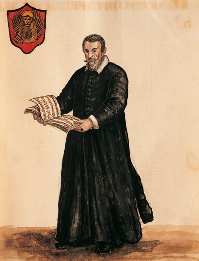 Italien, Venedig, Porträtt av den italienske kompositören Claudio Monteverdi (1567 - 1643) av Jan van Grevenbroeck