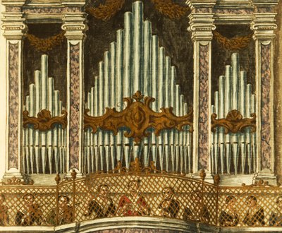 Orgel, detalj från kantat av putte, av Giovanni Grevembroch. Italien av Jan van Grevenbroeck