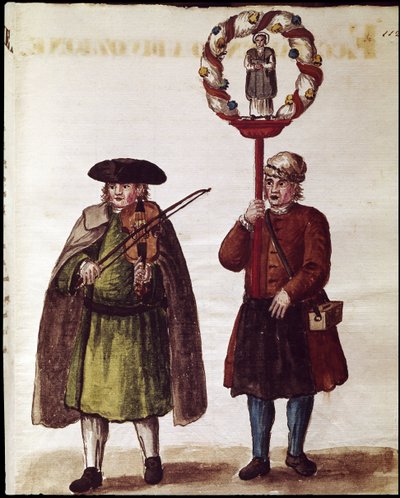 Religiöst firande av helgonförklaringen av ett helgon (religiöst firande av helgonförklaringen) Akvarellteckning och tusch från manuskriptet "Venitianernas seder"" av Jan van Grevenbroeck (eller Giovanni Grevembroch (Grevenbroch) (1731-180) av Jan van Grevenbroeck