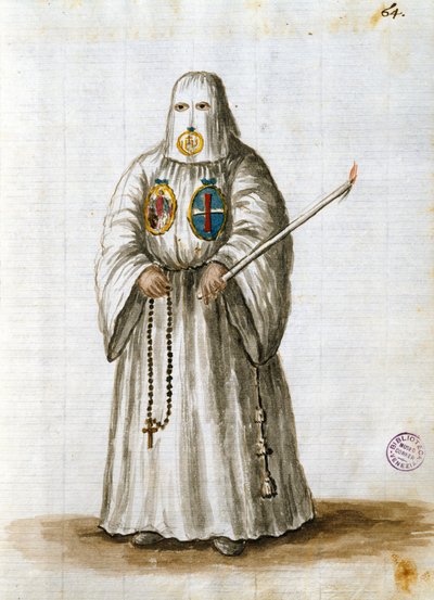 Kläder från S:t Bernardus av Sienas brödraskap (penna & bläck och wc på papper) av Jan van Grevenbroeck