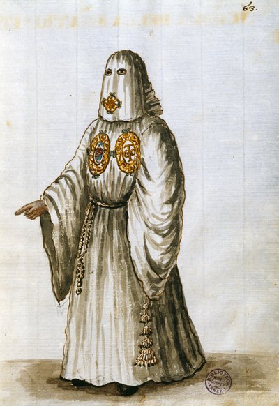Kläder från den heliga treenighetens brödraskap (penna & bläck och wc på papper) av Jan van Grevenbroeck