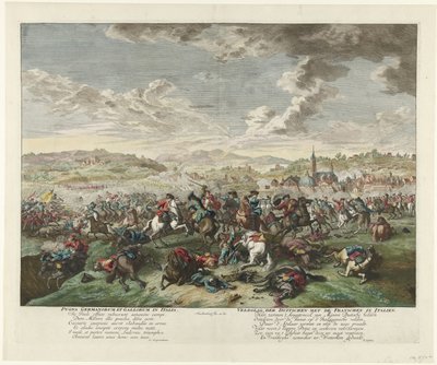 Ryttarstrid i norra Italien, ca 1702-1703 Pugna Germanorum et Gallorum in Italia / Tyskarnas strid med fransmännen i Italien (titel på objektet) av Jan van Huchtenburg