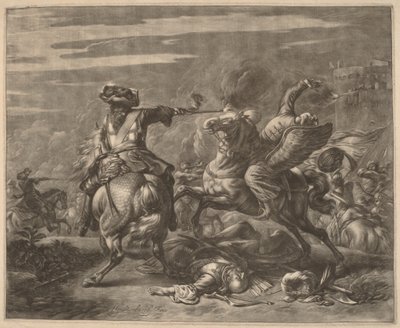 En ryttare som skjuter en turk från sin häst av Jan van Huchtenburgh