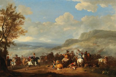 En kavalleriskärmytsling mellan turkar och européer av Jan van Huchtenburgh