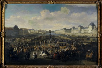 Ludvig XIV närmar sig Pont Neuf, Paris av Jan van Huchtenburgh