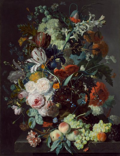 Stilleben med blommor och frukt, c.1715 av Jan van Huysum