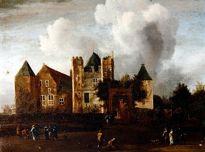 En vy av Purmerend Castle, nära Monnickendam, Waterland, Holland av Jan van III Kessel