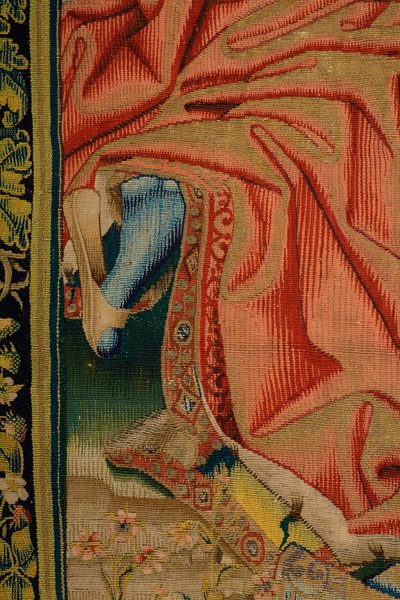 flamländsk gobeläng. Patrimonio Nacional (Despedida de Cristo/Despedida de Cristo/Christ säger adjö till sin mamma). serie: El Dosel de Carlos V/The Heaven of Charles V. av Jan van II Coninxloo