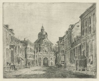 Utsikt över Wittevrouwenpoort i Utrecht av Jan van Lokhorst
