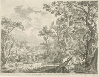 Jakob och männen i Haran vid brunnen av Jan van Londerseel