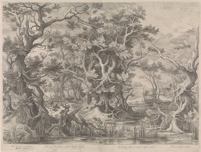 Johannes Döparen ber i ett träsklandskap av Jan van Londerseel