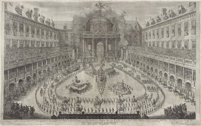 Karusell i Hofburg i Wien Balett till häst i samband med bröllopet mellan kejsar Leopold I och Margareta Theresia av Spanien (serietitel) av Jan van Ossenbeeck