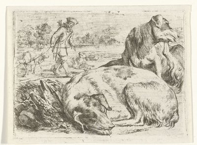 Jägare med sina hundar av Jan van Ossenbeeck