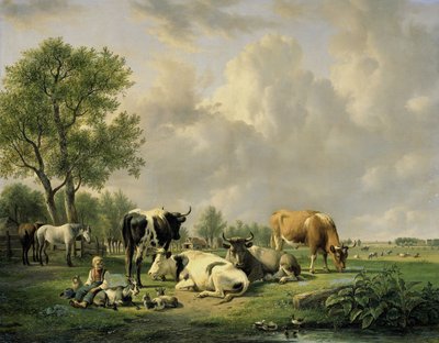 Äng med djur av Jan van Ravenswaay