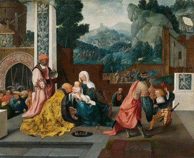 Tillbedjan av Magi av Jan van Scorel