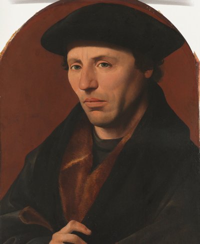 Porträtt av en Haarlemsmedborgare Porträtt av en man av Jan van Scorel