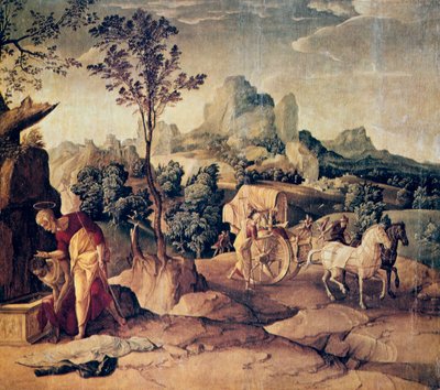 Aposteln Filip döper eunucken, 1500-talet. av Jan van Scorel