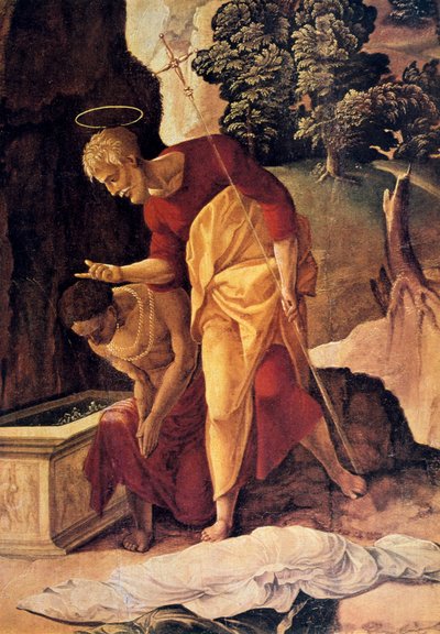 Aposteln Filip döper eunucken, detalj, 1500-talet. av Jan van Scorel