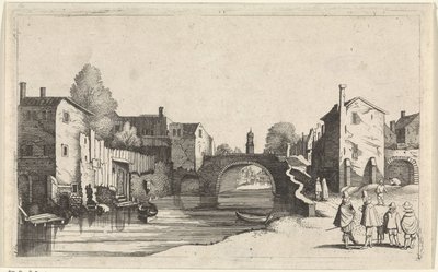 Utsikt över en kanal i en stad Seascapes (serietitel) av Jan van de Velde (II)