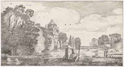Liten Houtpoort i Haarlem Lekfulla landskap och underhållande dikter (serietitel) av Jan van de Velde (II)