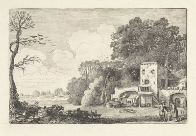 Landskap med avskedandet av Hagar och Ismael Landskap (serietitel) Amenissimae aliquot requculae (serietitel) av Jan van de Velde (II)