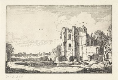Ruinerna av slottet Brederode kasteel Landskap (serietitel) Amenissimae aliquot requculae (serietitel) av Jan van de Velde (II)