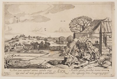 Air (med utsikt över Haarlem), från De fyra elementen av Jan van de Velde II
