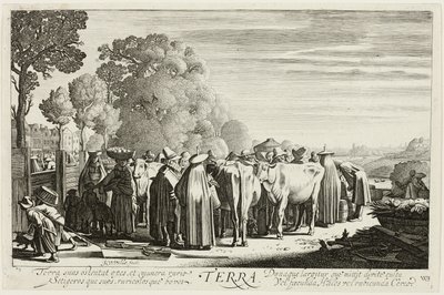 Jord, platta ett från De fyra elementen av Jan van de Velde II