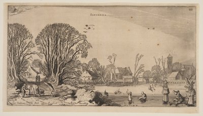 Januari, från Årets tolv månader (The Twelve Months of the Year) av Jan van de Velde II