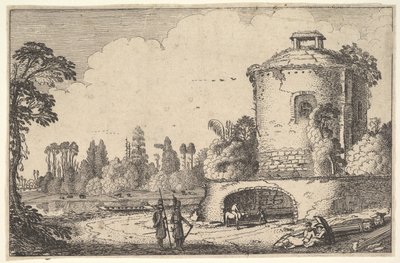 Landskap med ett rundtorn, ca. 1616. av Jan van de Velde II