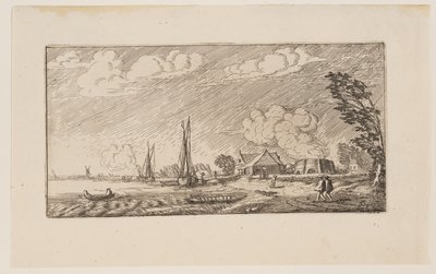Lime-Kiln i stormigt väder, från Six Landscapes av Jan van de Velde II