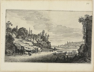 Landskap vid floden av Jan van de Velde II