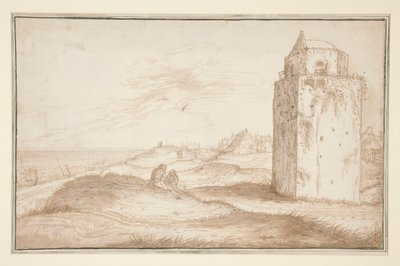 Sanddynerna och fyren nära Zandvoort av Jan van de Velde II