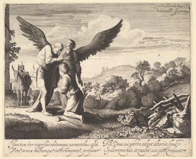 Tobias välsignad av blinde Tobit, 1620-41. av Jan van de Velde II