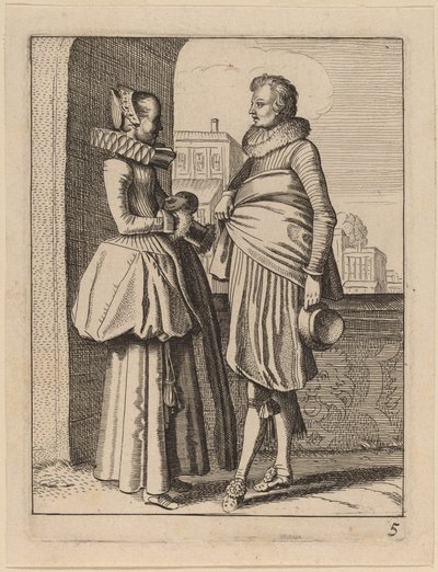 Två figurer i kostym av Jan van de Velde II