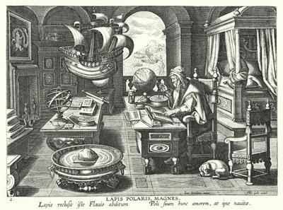 Lapis Polaris Magnes (gravyr) av Jan van der Straet