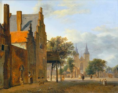 Place et eglise Saint-Victor à Xanten - Torg och kyrka Saint Victor i Xanten ... av Jan van der (manner of) Heyden