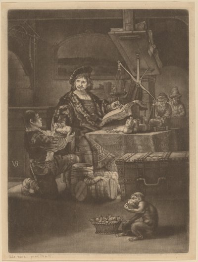Jan Uytenbogaert av Jan van der Bruggen after Rembrandt van Rijn