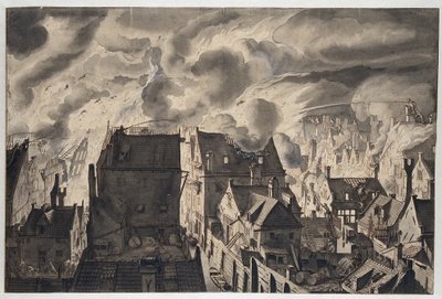 Brand vid Elandsgracht av Jan van der Heyden