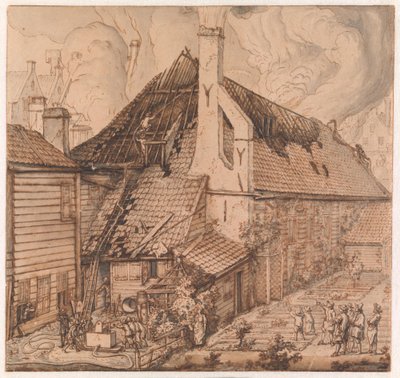Branden i tvålsjuderiet ”De Bruynvis” av Jan van der Heyden