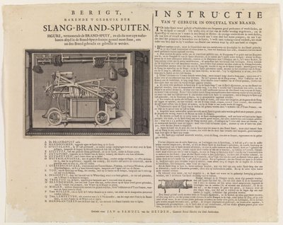 Instruktion för användning av slangbrandsprutor av Jan van der Heyden